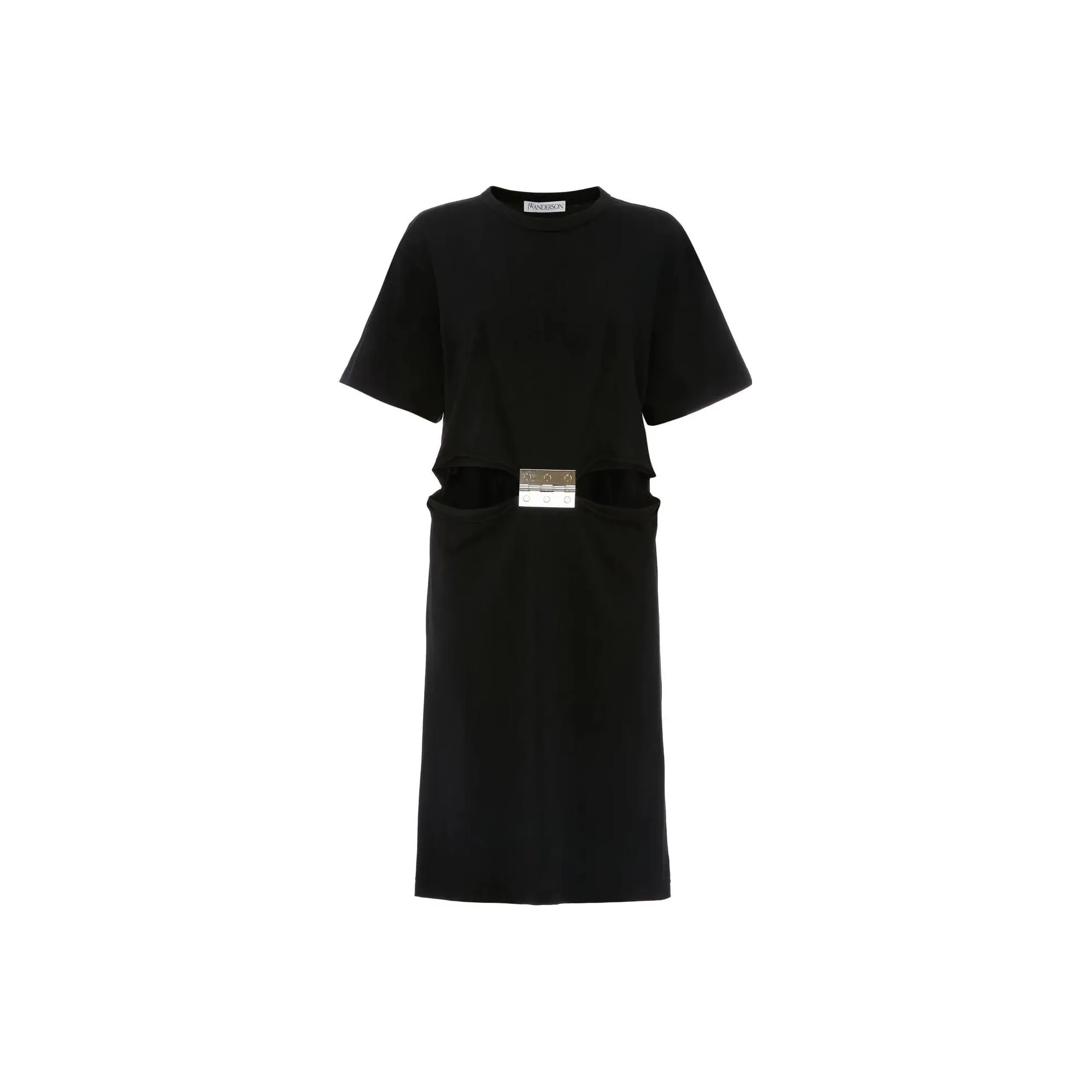 JW Anderson Hinge Embellished Crewneck Midi T Shirt Dress