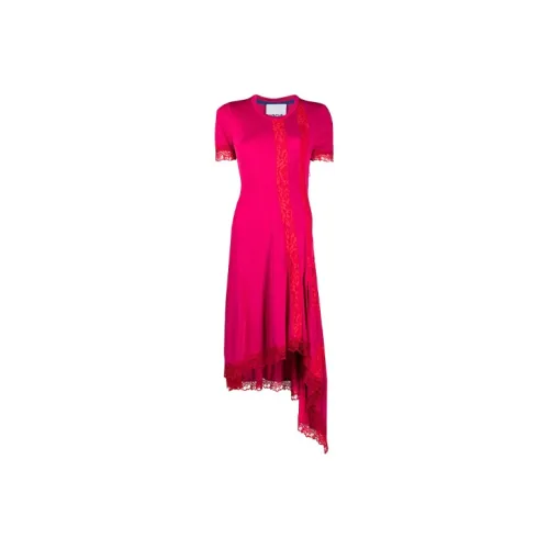 KOCHE Red Женские Короткие Платья с Рукавами