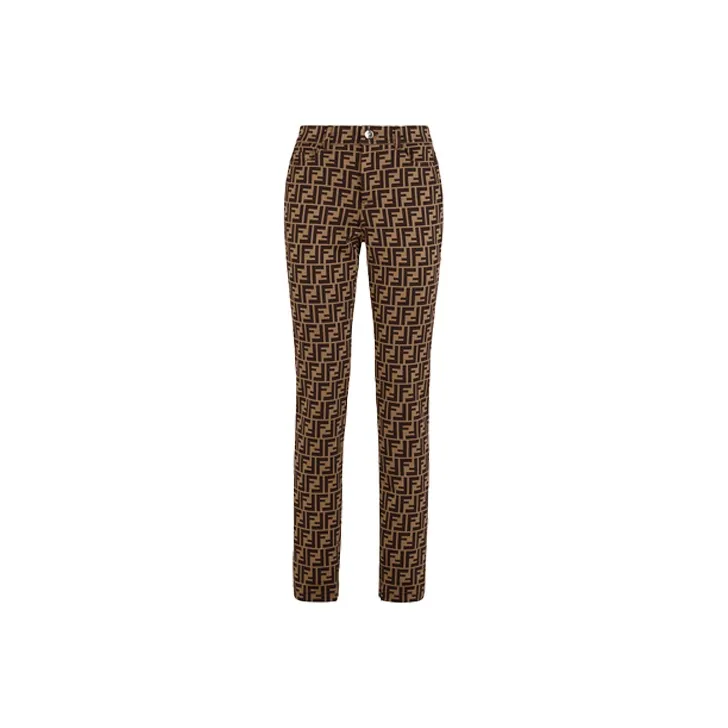 FENDI Pre Owned Zucca Tapered cut Trousers