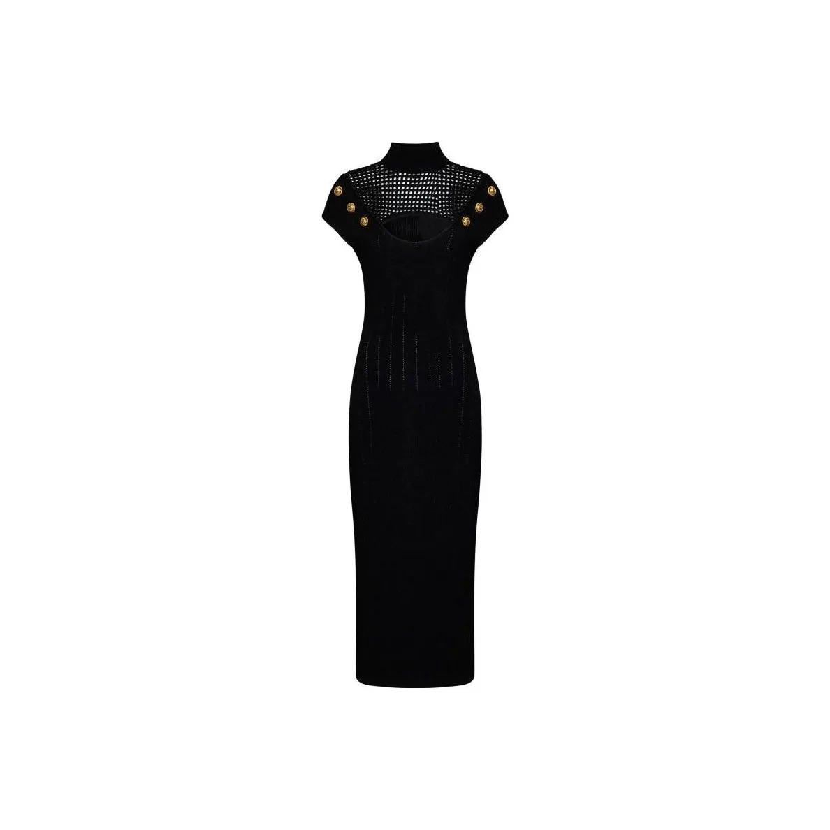 BALMAIN Cut-Out Detailed Ribbed Dress