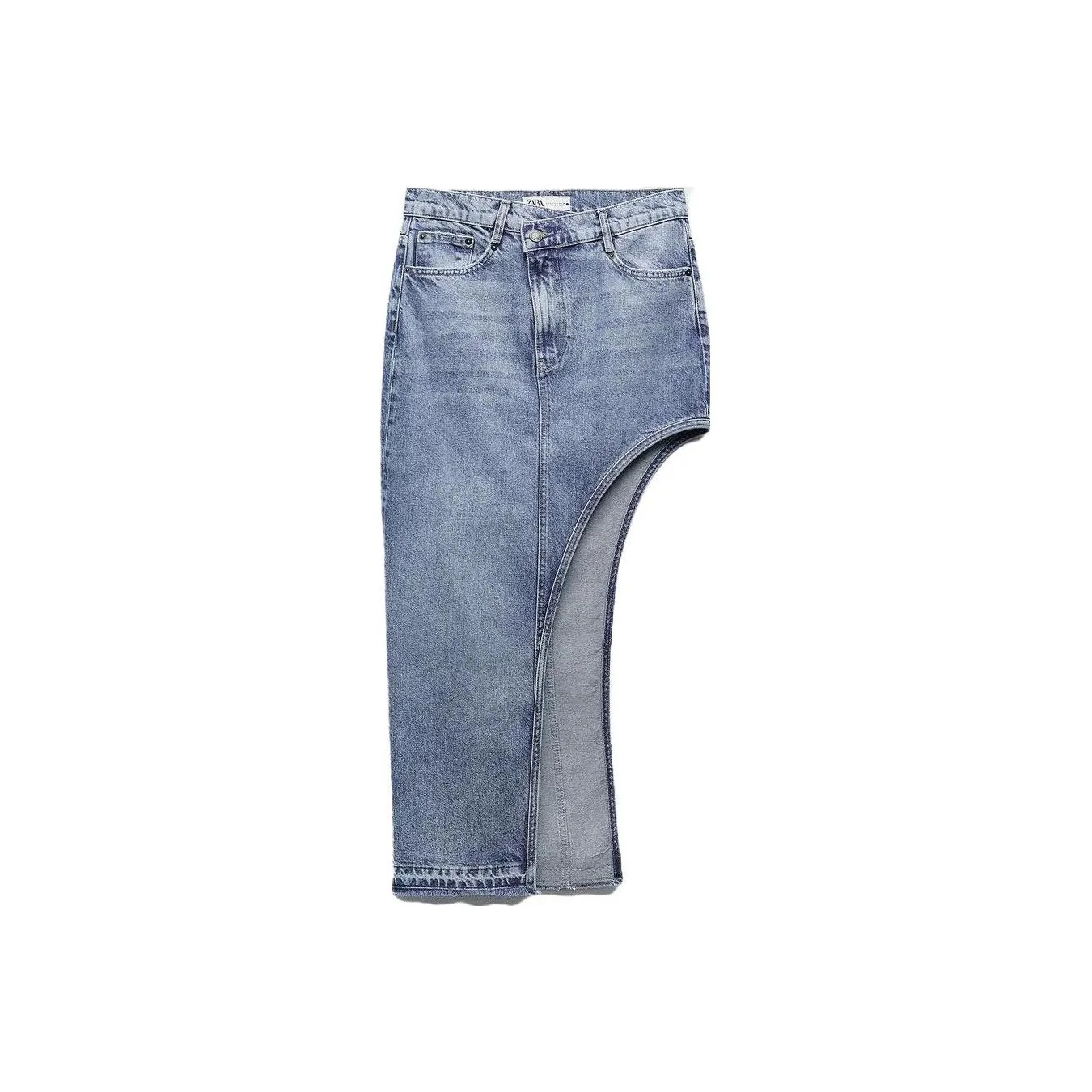 ZARA Denim Long Skirts Women's Medium Blue