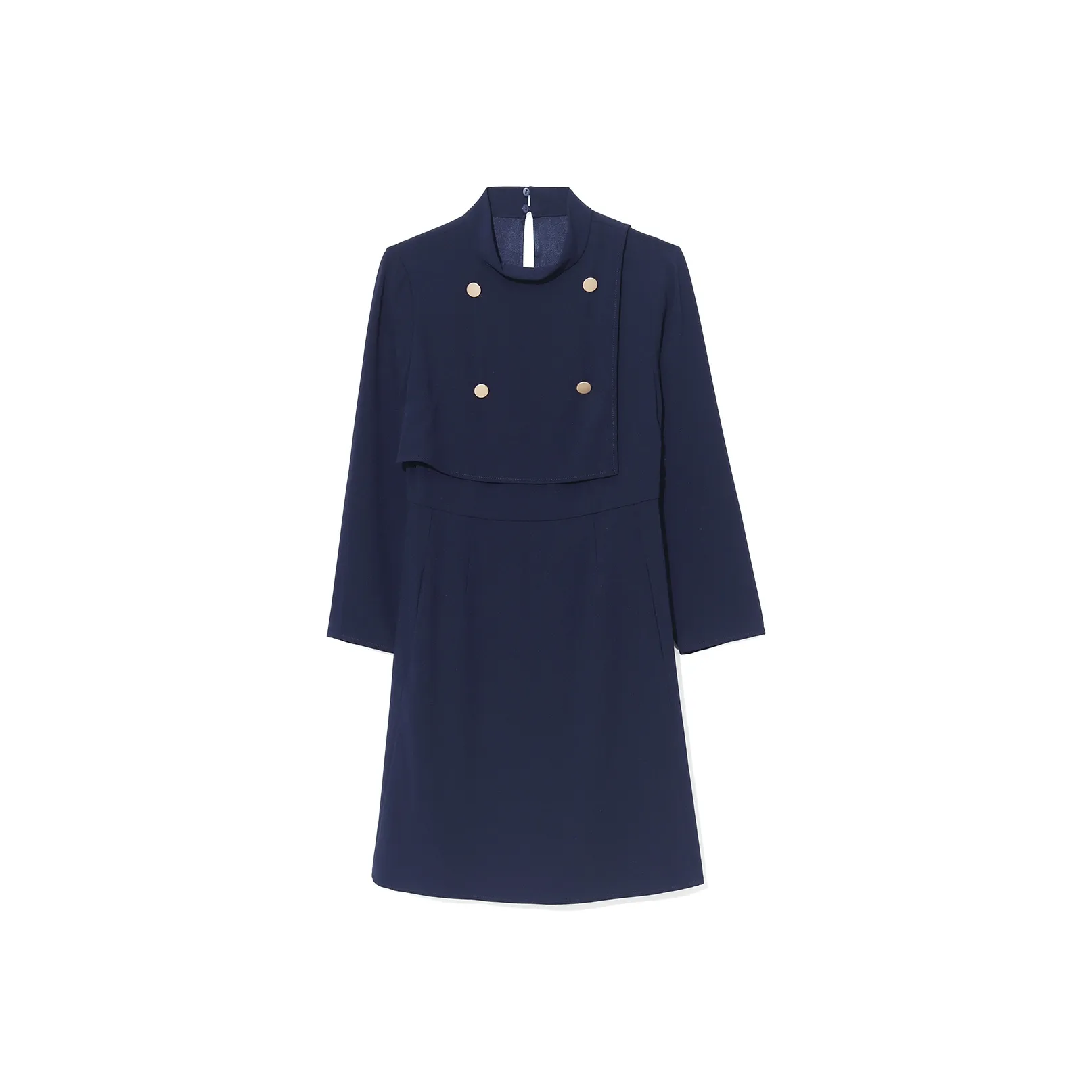 GOELIA Длинное платье с длинными рукавами женское темно-королевский синий