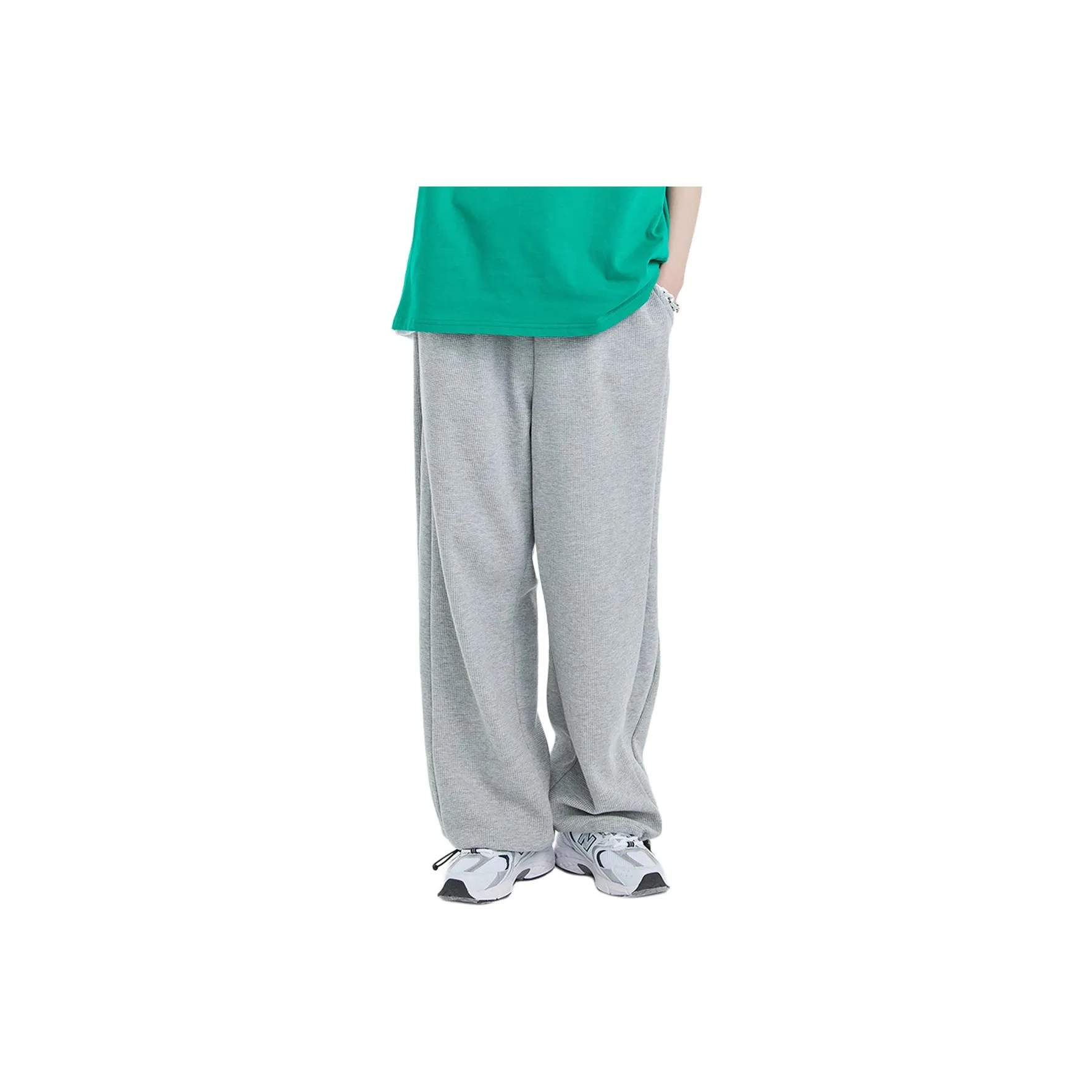CHILLG LAB Knitted Sports Pants Women's Light Gray