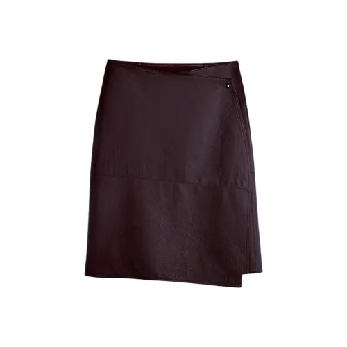Phoebe Philo Темная ягода Женские кожаные длинные юбки
