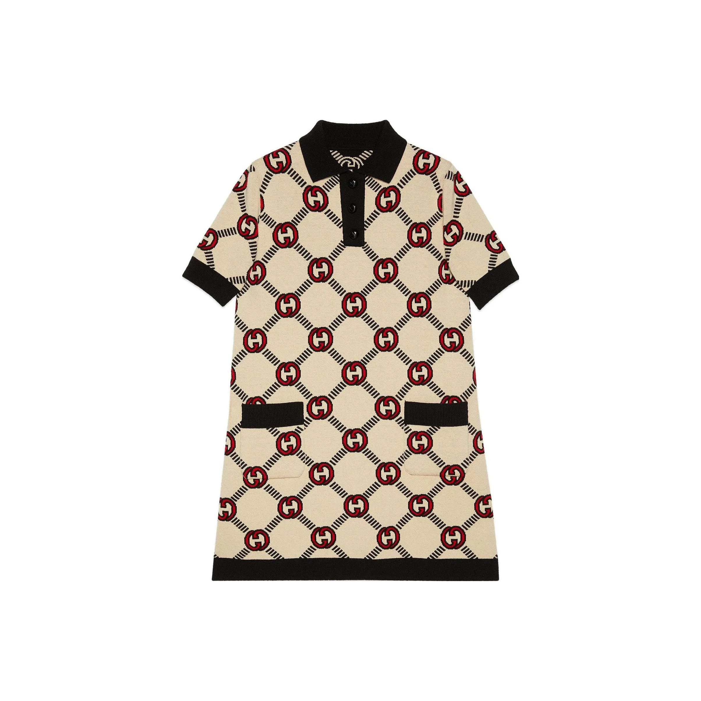 GUCCI SS23 Short Sleeved Dresses Women
s Ecru