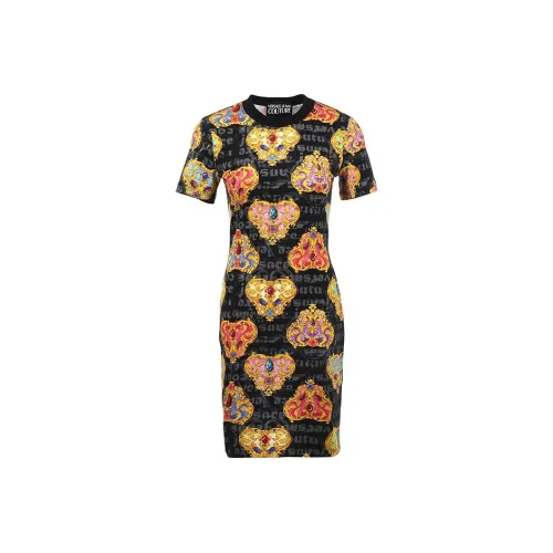 VERSACE JEANS COUTURE Черные Женские Короткие Платья с Рукавами