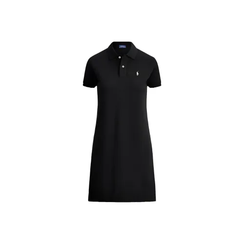 Polo Ralph Lauren Черные Женские Платья с Коротким Рукавом