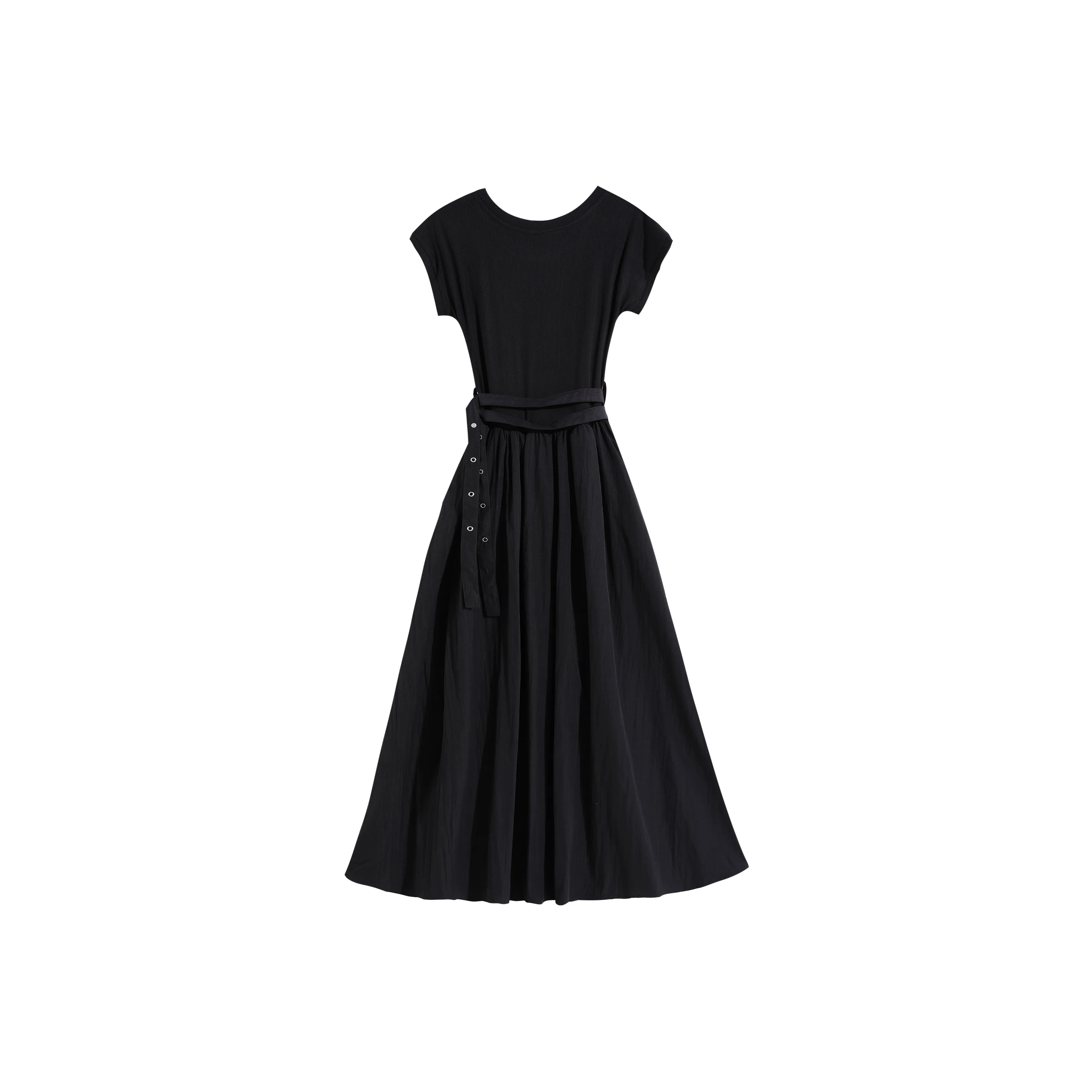 RTNH Короткий рукав Платье Женское Черное