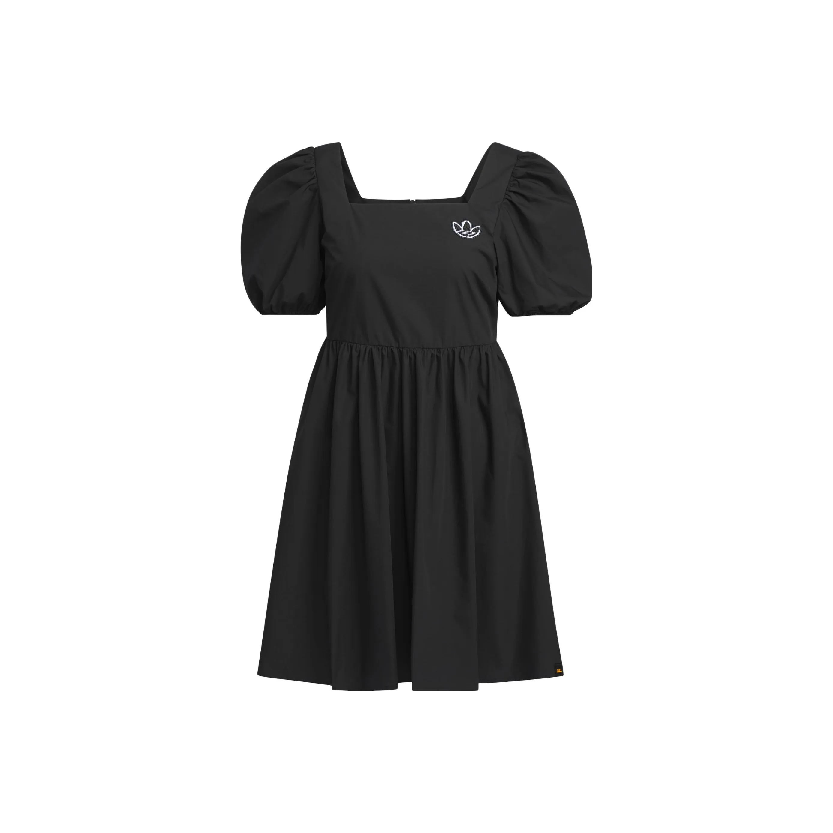 adidas originals X Monkey Kingdoml Women's Square Neck Lantern Sleeve Dress Black