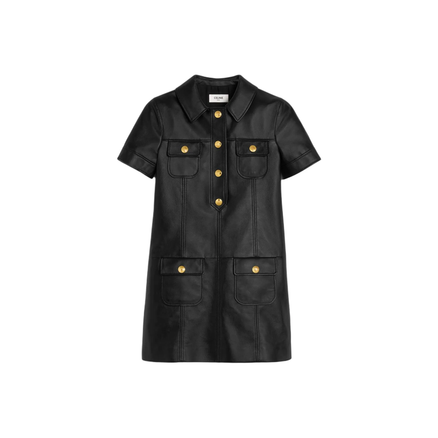 CELINE Mini Dress In Soft Lambskin
