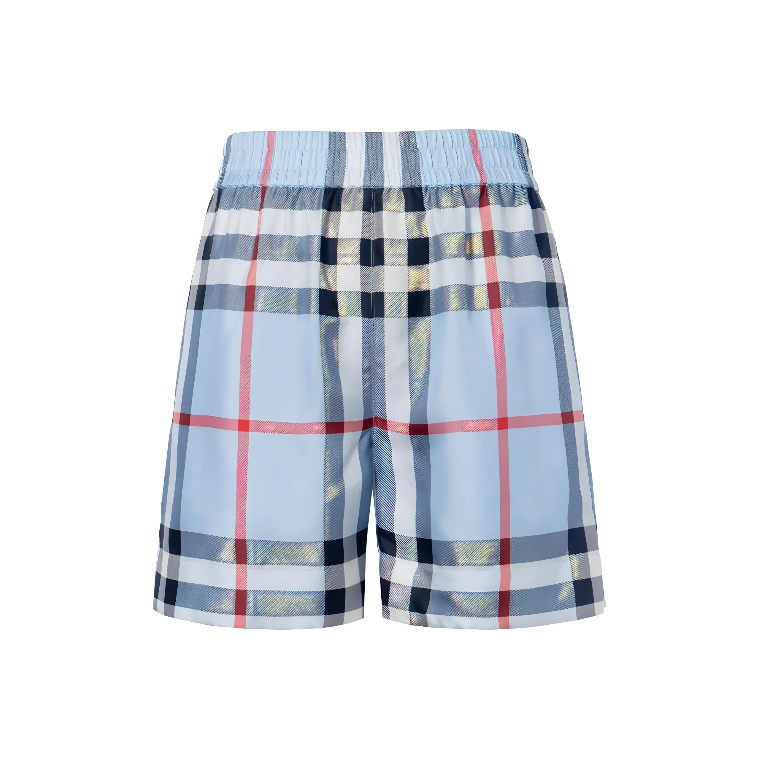 Burberry Check Pattern Silk Shorts Blue