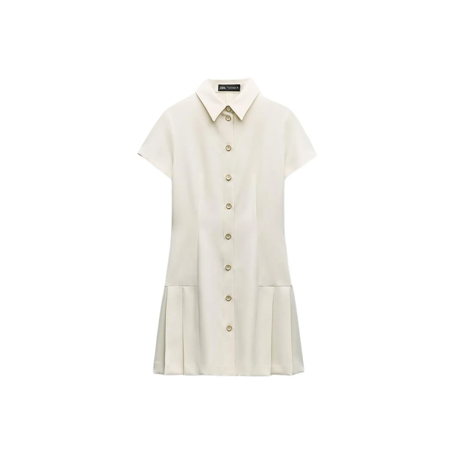 ZARA Short-Sleeved Dresses Women's White