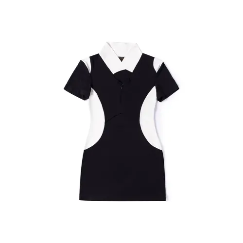 FBFL Black Женские Короткие Платья с Рукавами