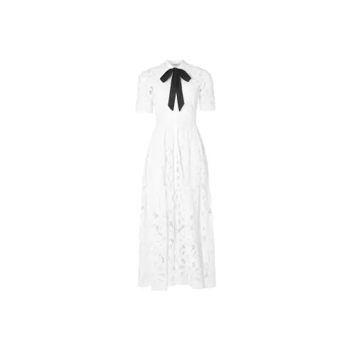 Temperley London Черное/Белое Женское Короткое Платье с Рукавами