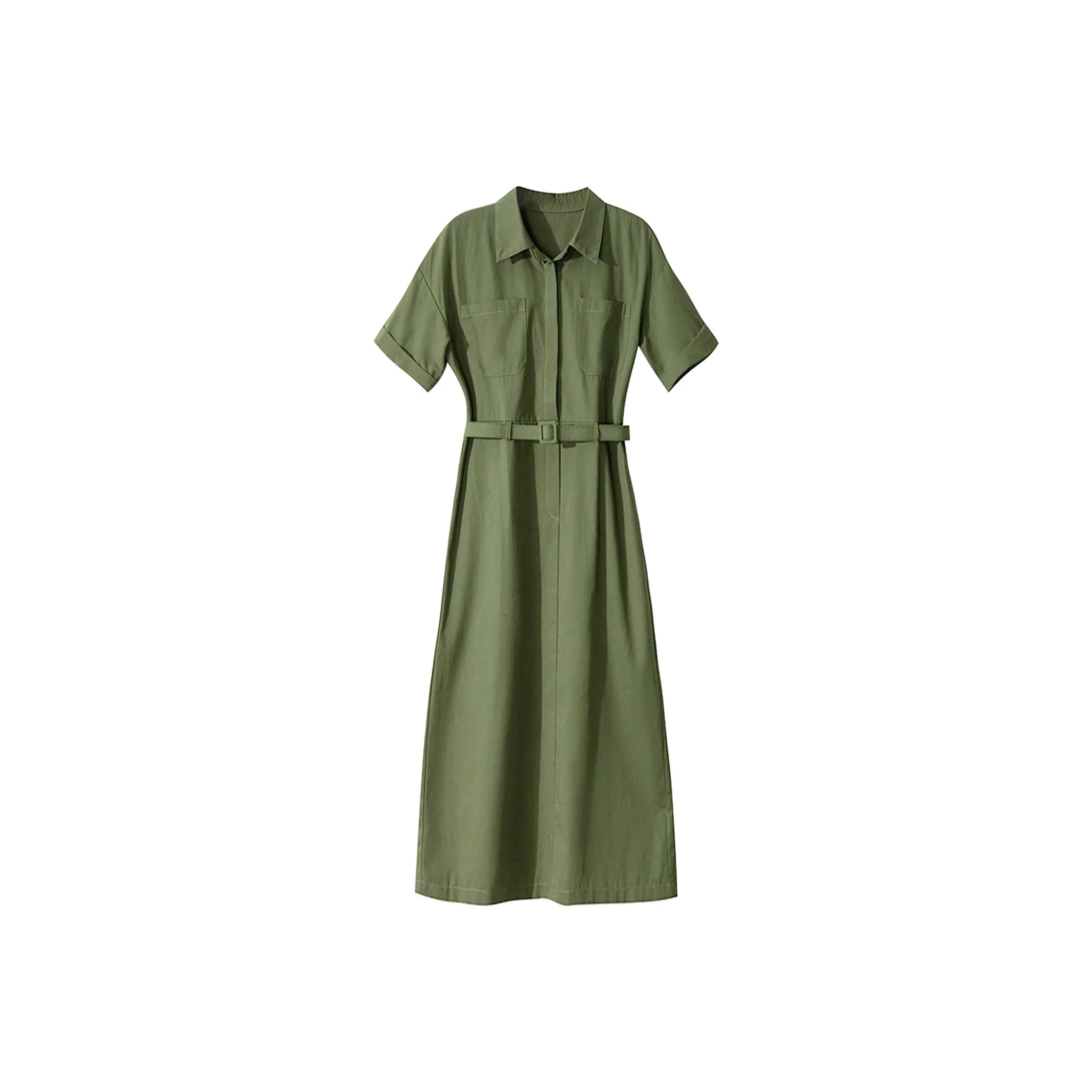 Wbwq Short Sleeved Dress Women's Olive Green