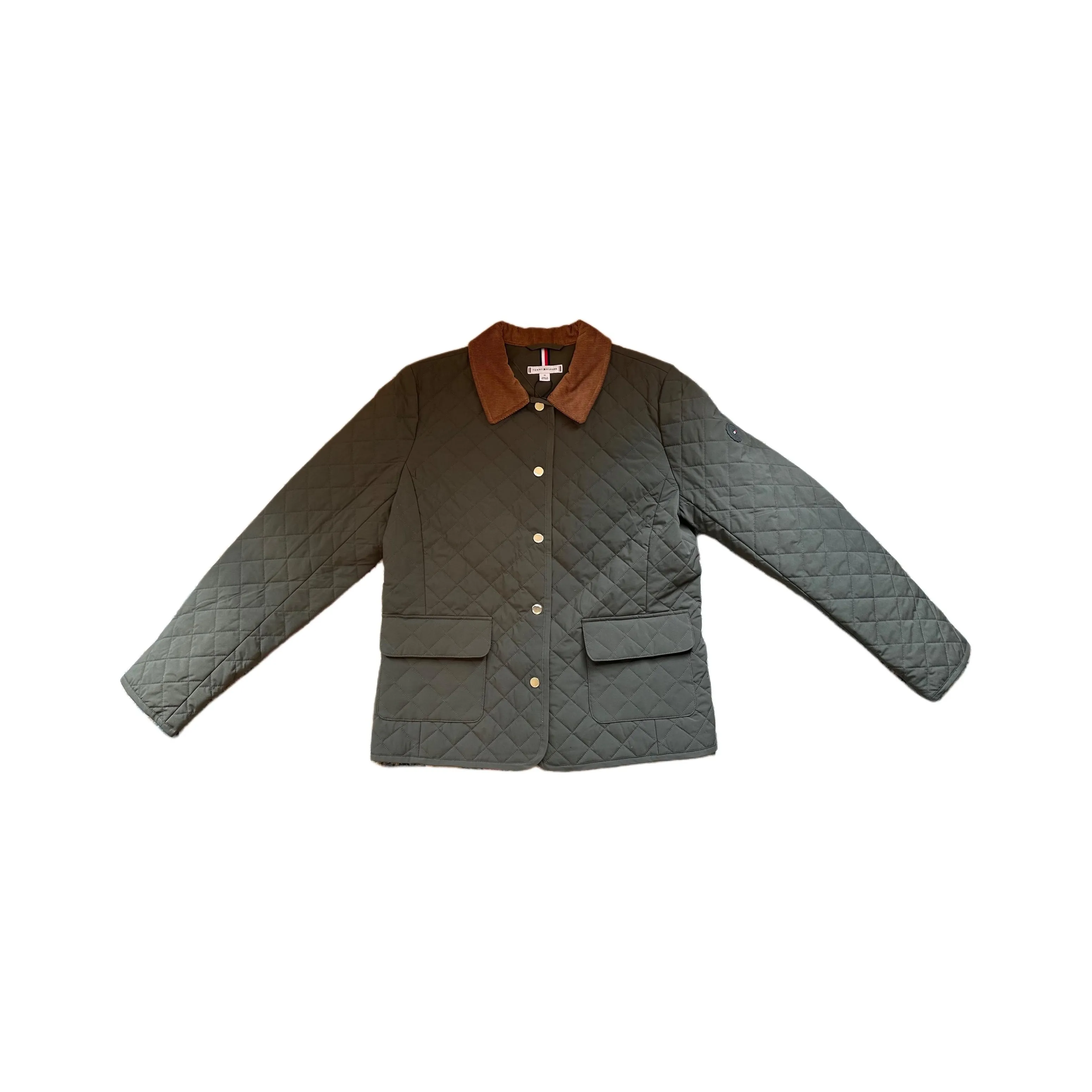 Tommy Hilfiger FW24 Хлопковый пуховик женский зеленый