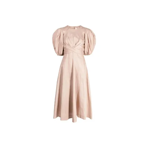 Zimmermann Бежевые Женские Короткие Платья с Рукавами