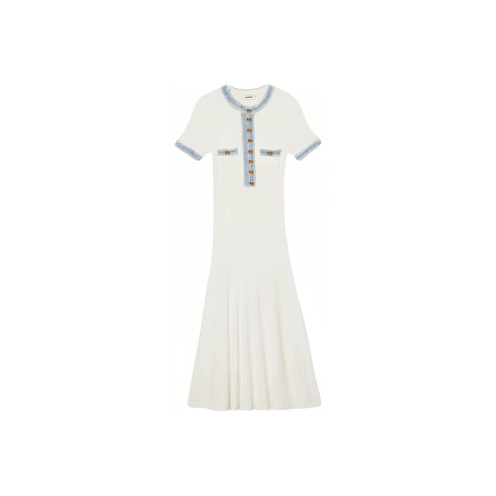 Sandro Короткий рукав Платье Женское Белое