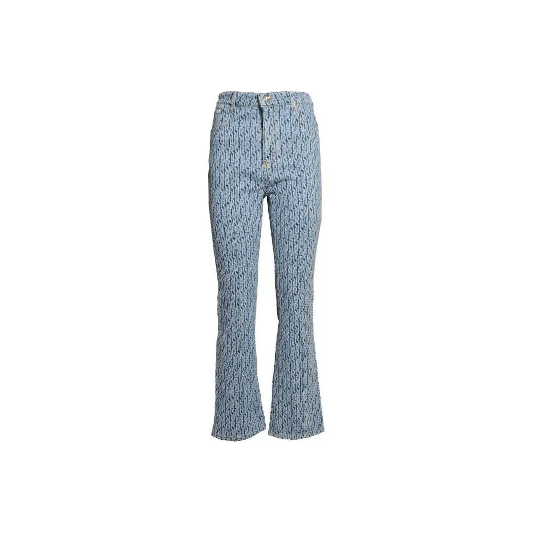 Paco Rabanne Logo Jacquard Flared Jeans