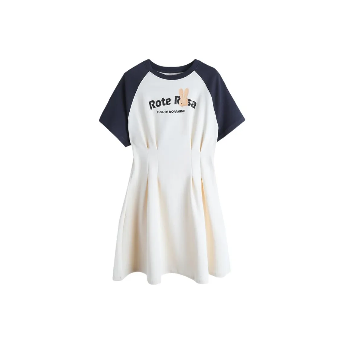 LALABOBO Короткое платье с короткими рукавами женское бежевый