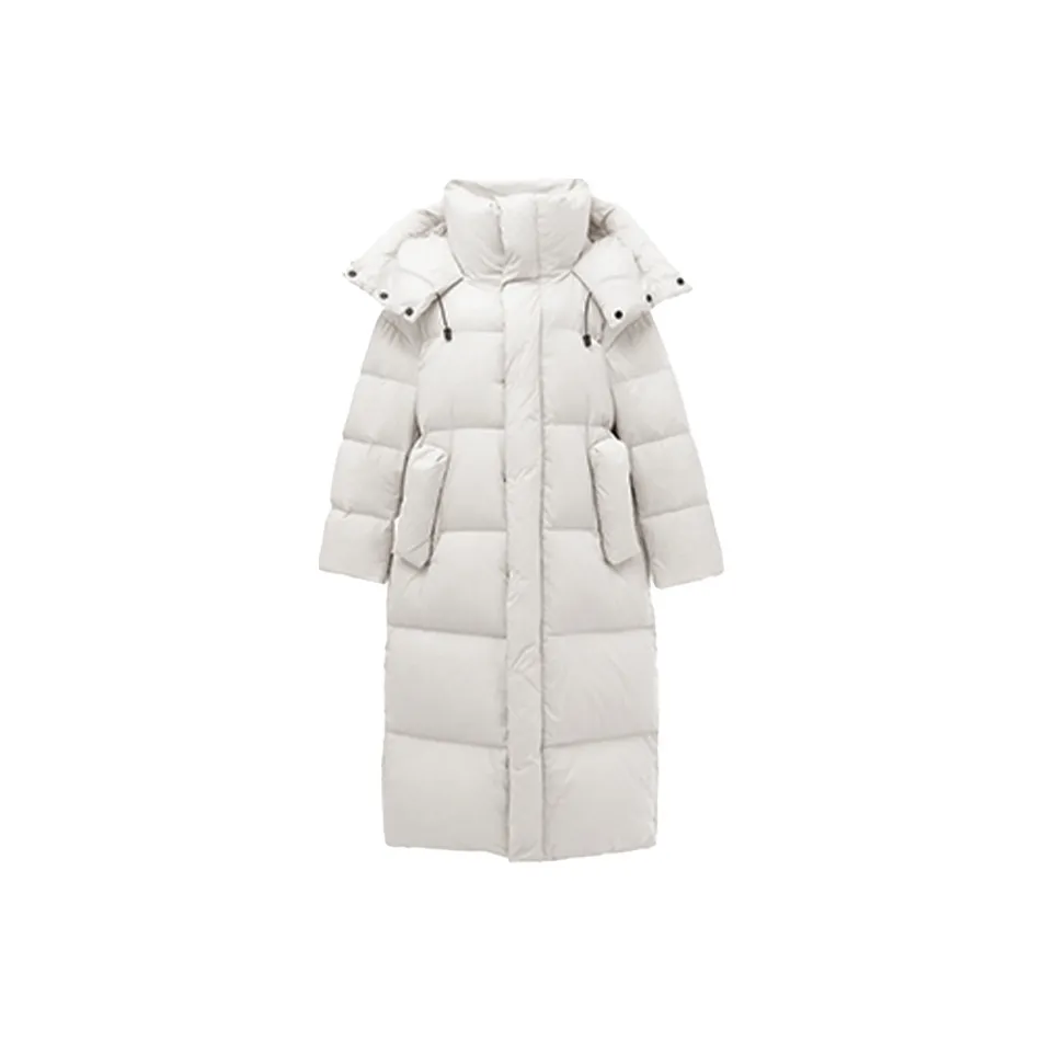 PAZZO Long Over The Knee Loose Fit Casual Puffer Jacket Unisex