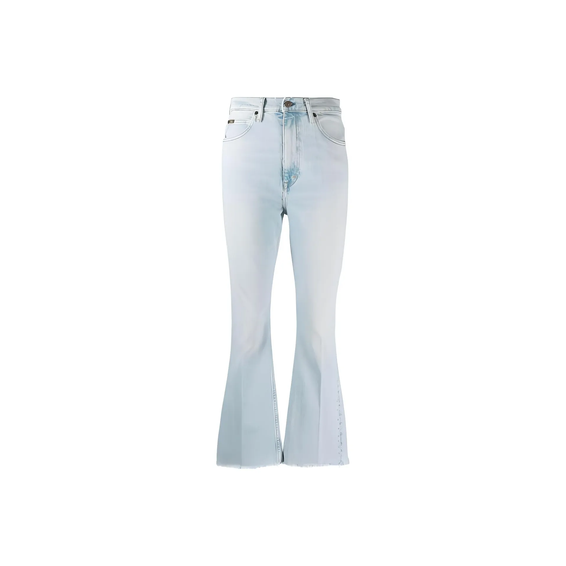 distressed paint-splatter cropped jeans