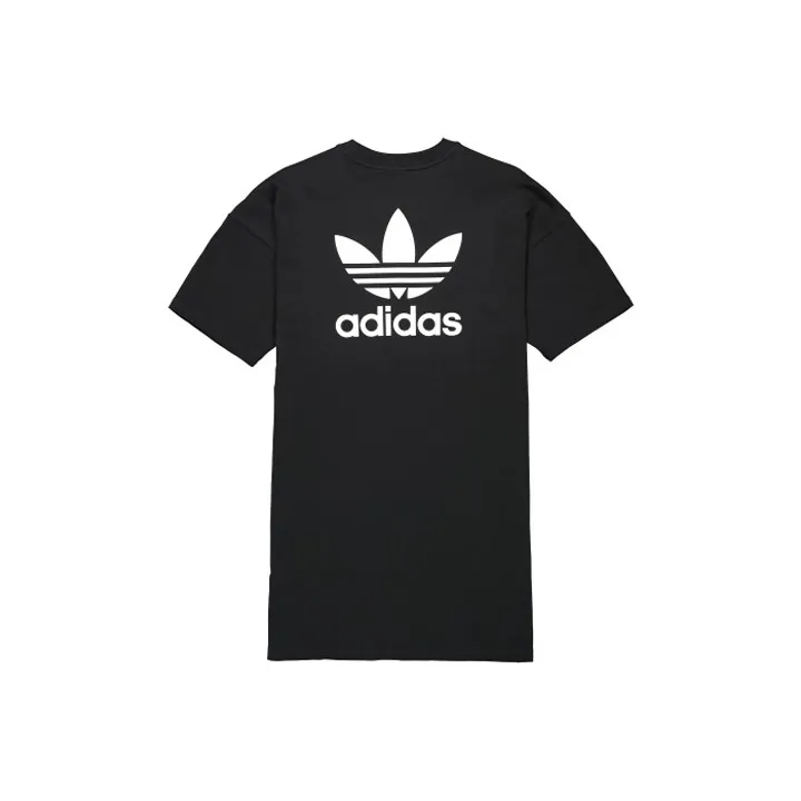 Adidas Originals Короткий рукав Платье Женское Черное