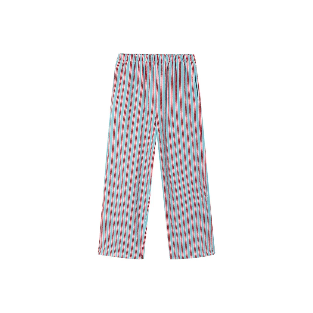 Ouyang Повседневные брюки Женские Синий Красный Полосы