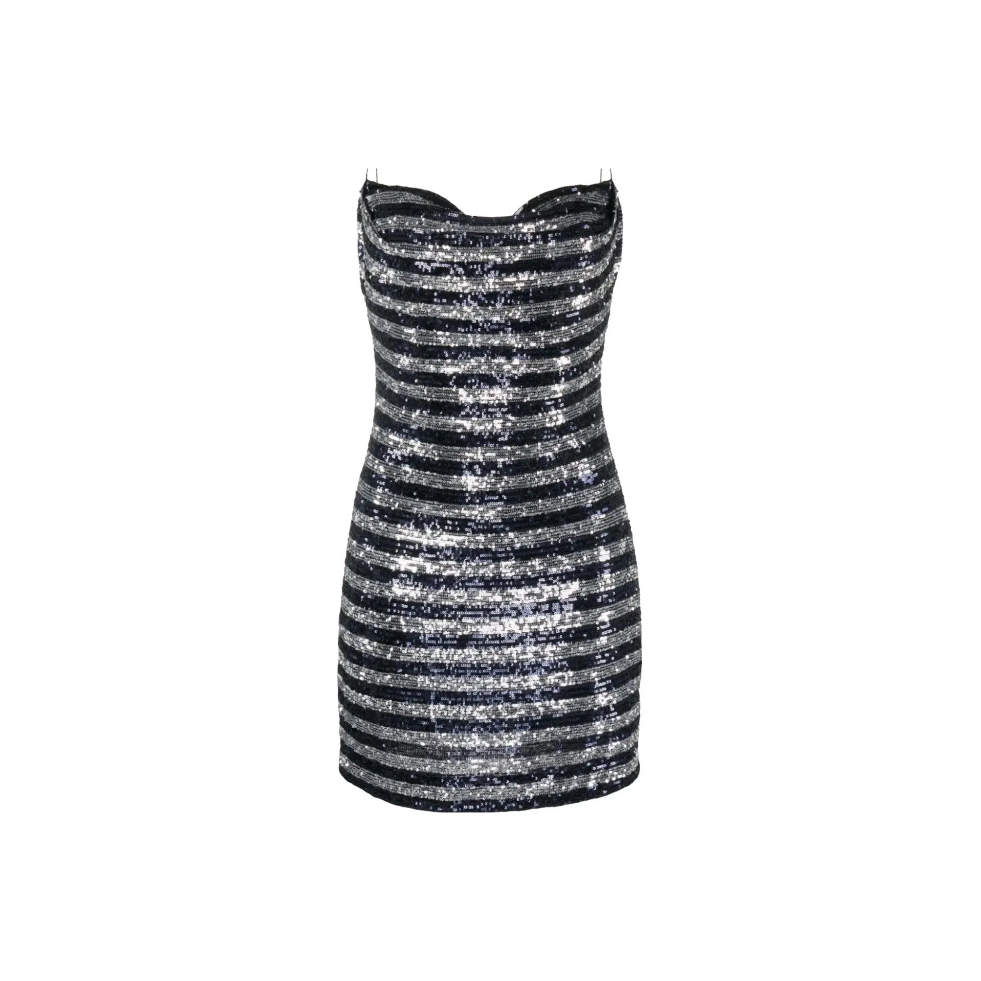BALMAIN Striped Sequinned tulle Minidress