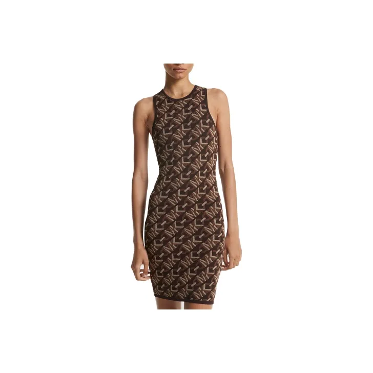 MICHAEL KORS Empire Signature Logo Jacquard Tank Dress