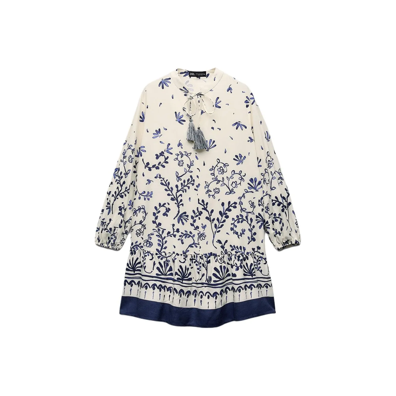 ZARA Long Sleeved Dress Women's Blue
