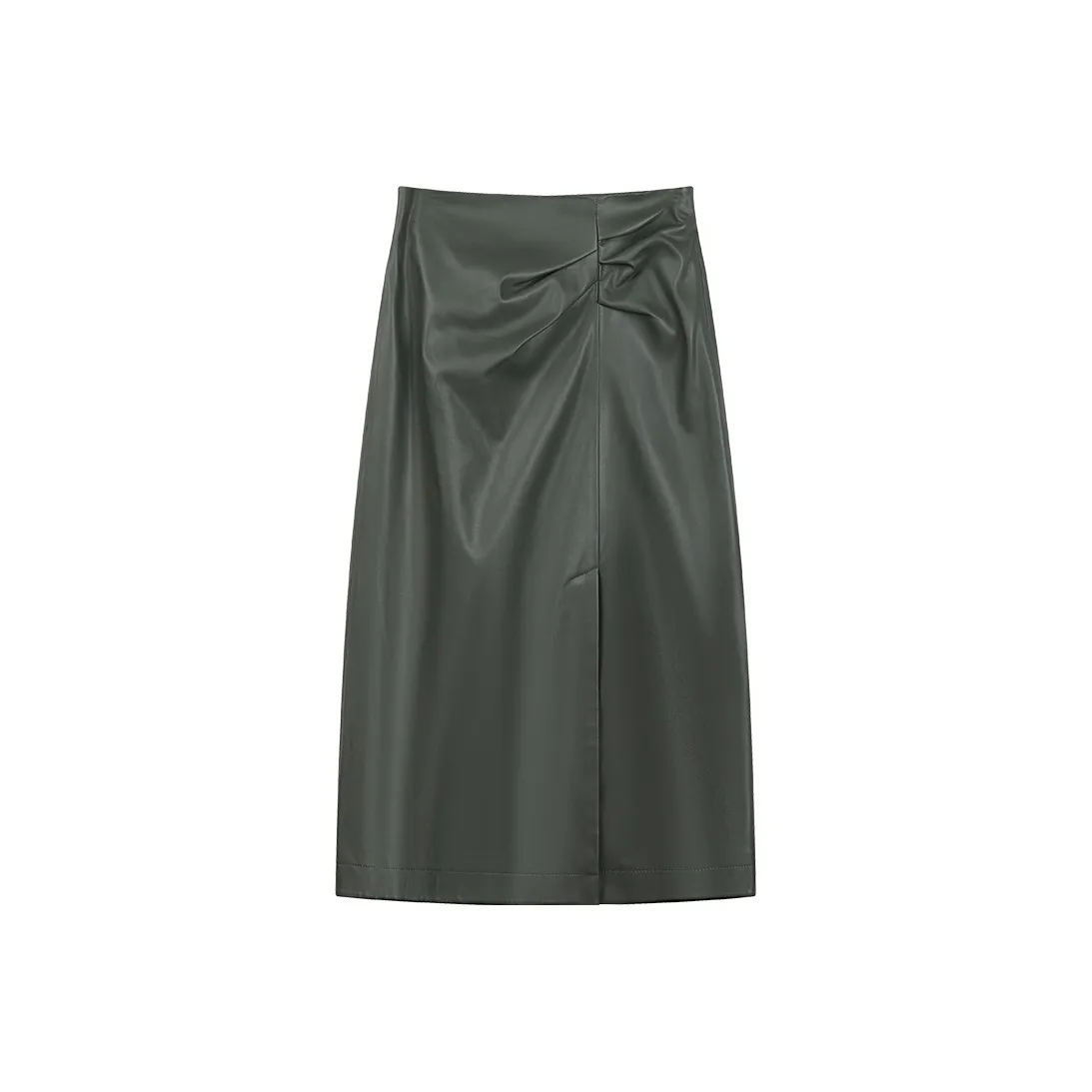 THE SEA LIFE Кожа Длинная Юбка Женская Еловый Зеленый