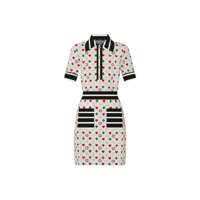 LOUIS VUITTON Short-Sleeved Dresses Women's White