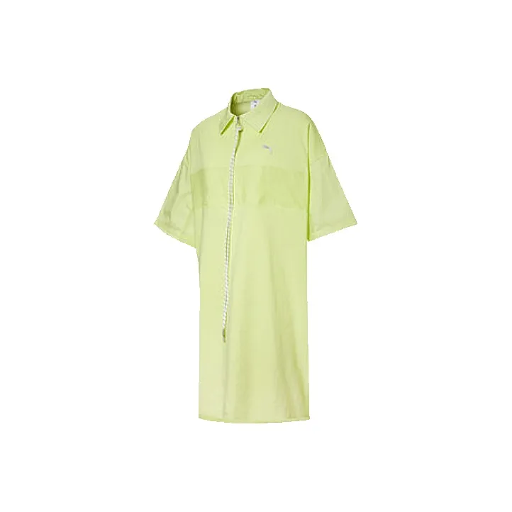 PUMA Короткий рукав Платье Женское Светло-желтое