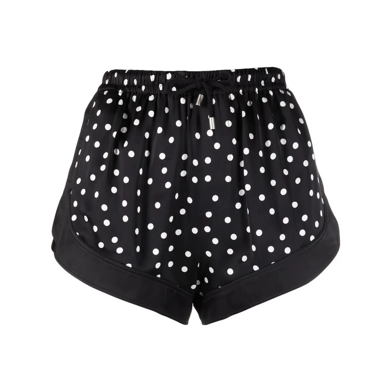 SAINT LAURENT High waist Polka dot Silk Shorts