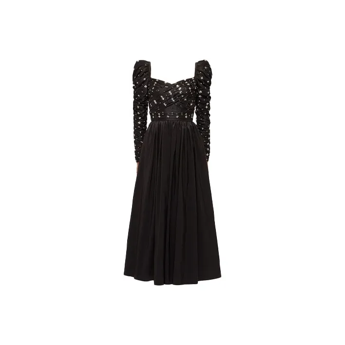 Self portrait SS22 Long Sleeved Dress Women's Black