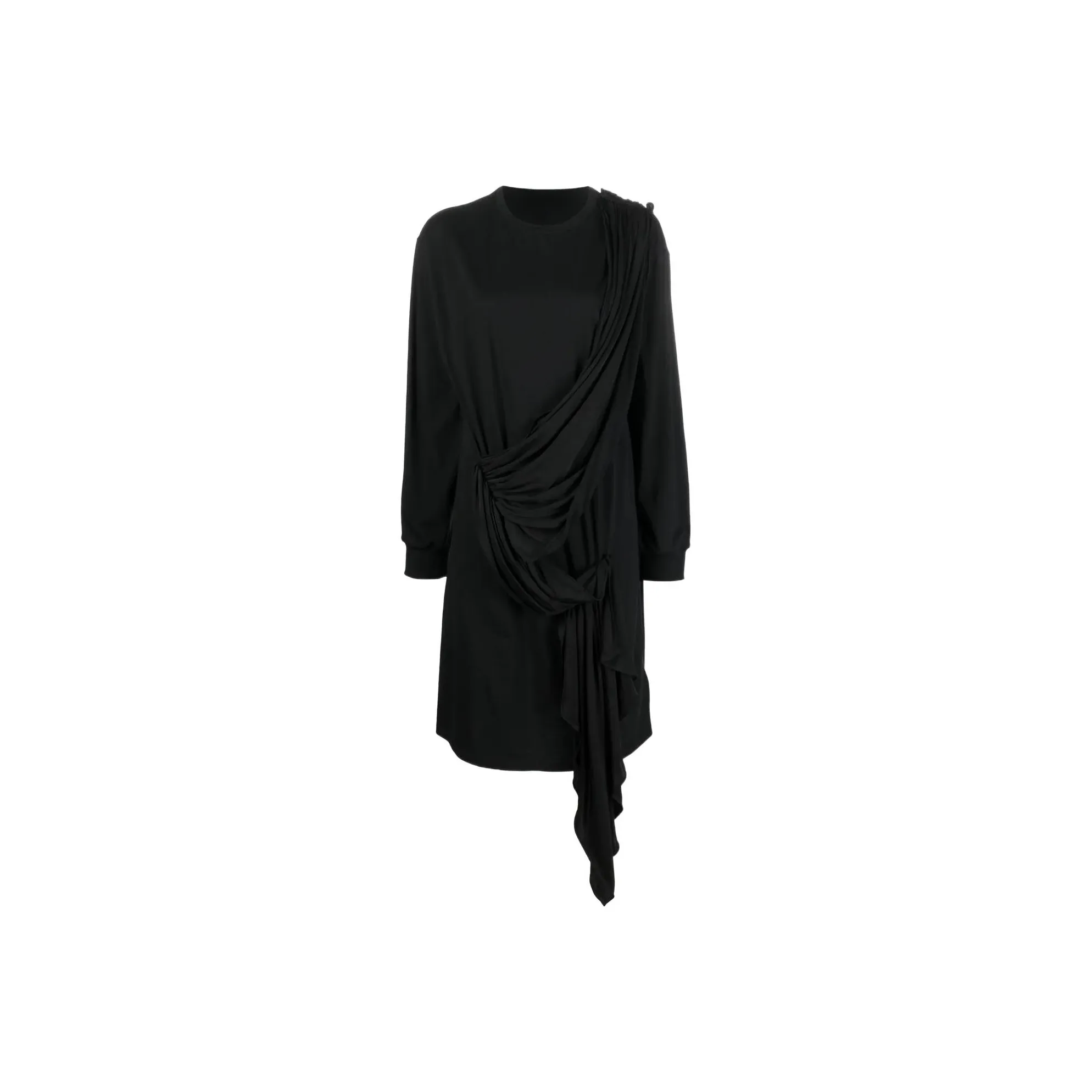 MM6 Maison Margiela Crewneck Draped Jumper Mini Dress