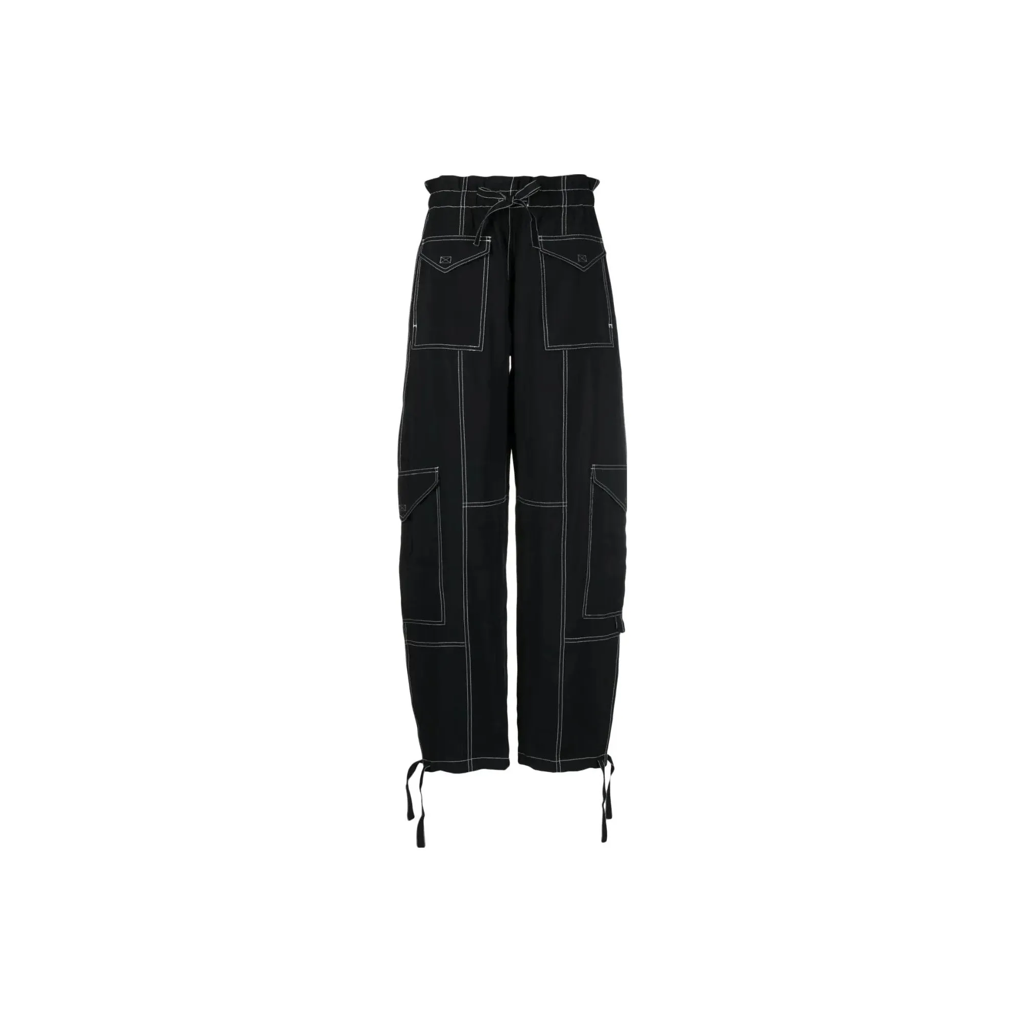 Saia AMARO Curta Jeans Com Amarração Azul Médio