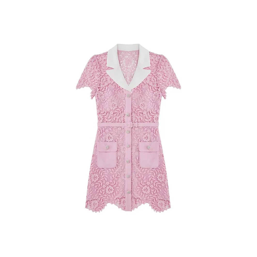 Self portrait Short Sleeved Dress Women's Pink