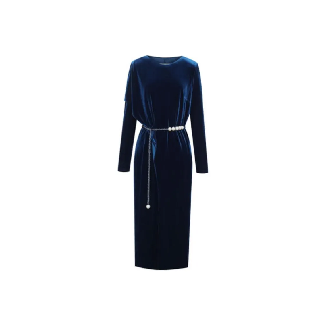 BBLLUUEE Long Sleeved Dress Women's Sea Blue