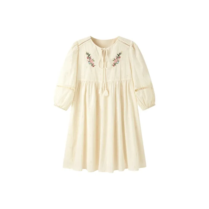 LEDIN Short Sleeved Dresses Women's Beige Yellow