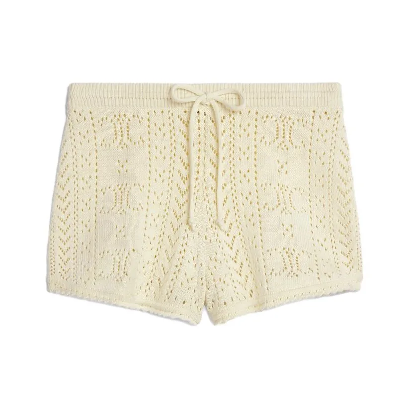CELINE SS23 Casual Shorts Women's Ecru