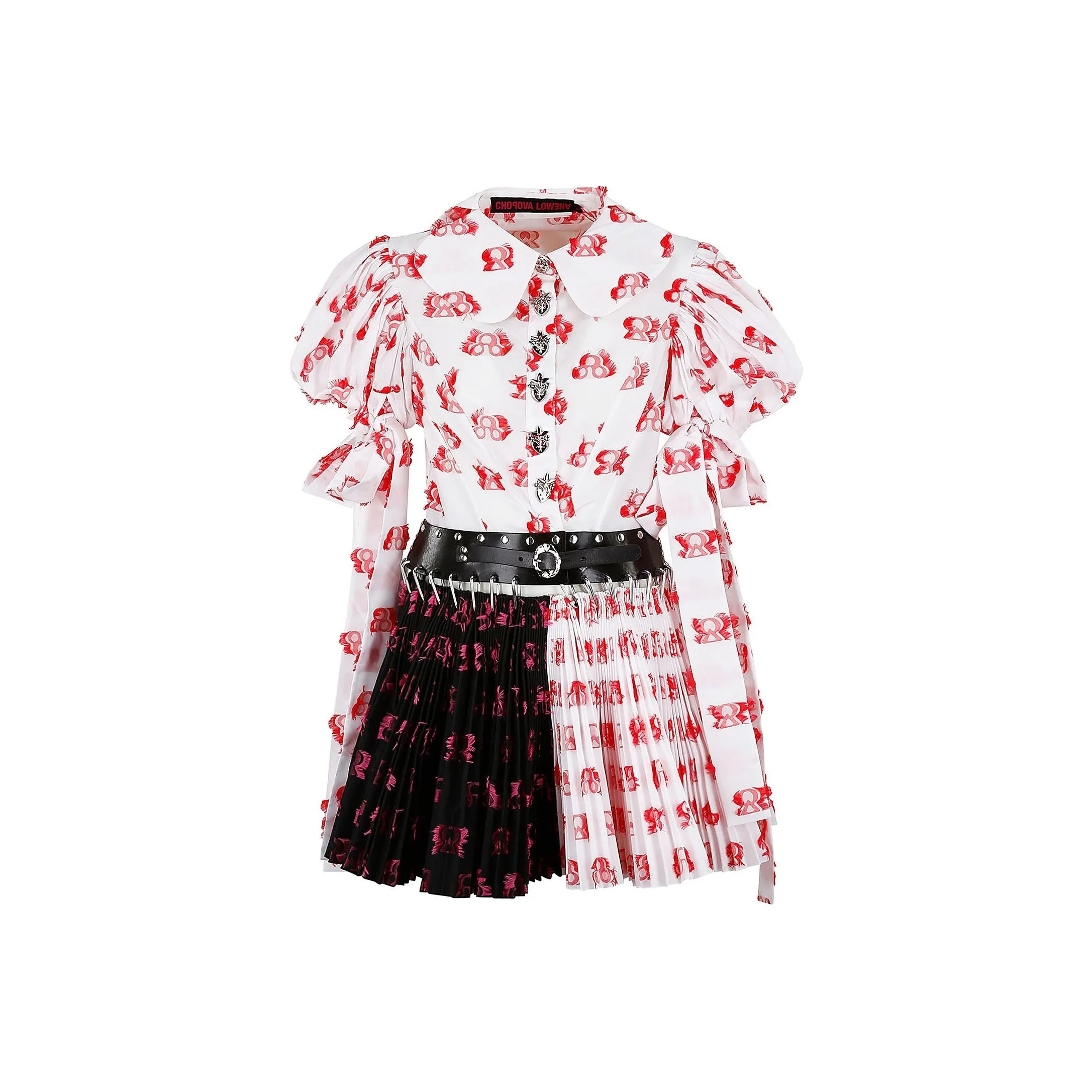 CHOPOVA LOWENA Abstract Printed Pleated Mini Dress