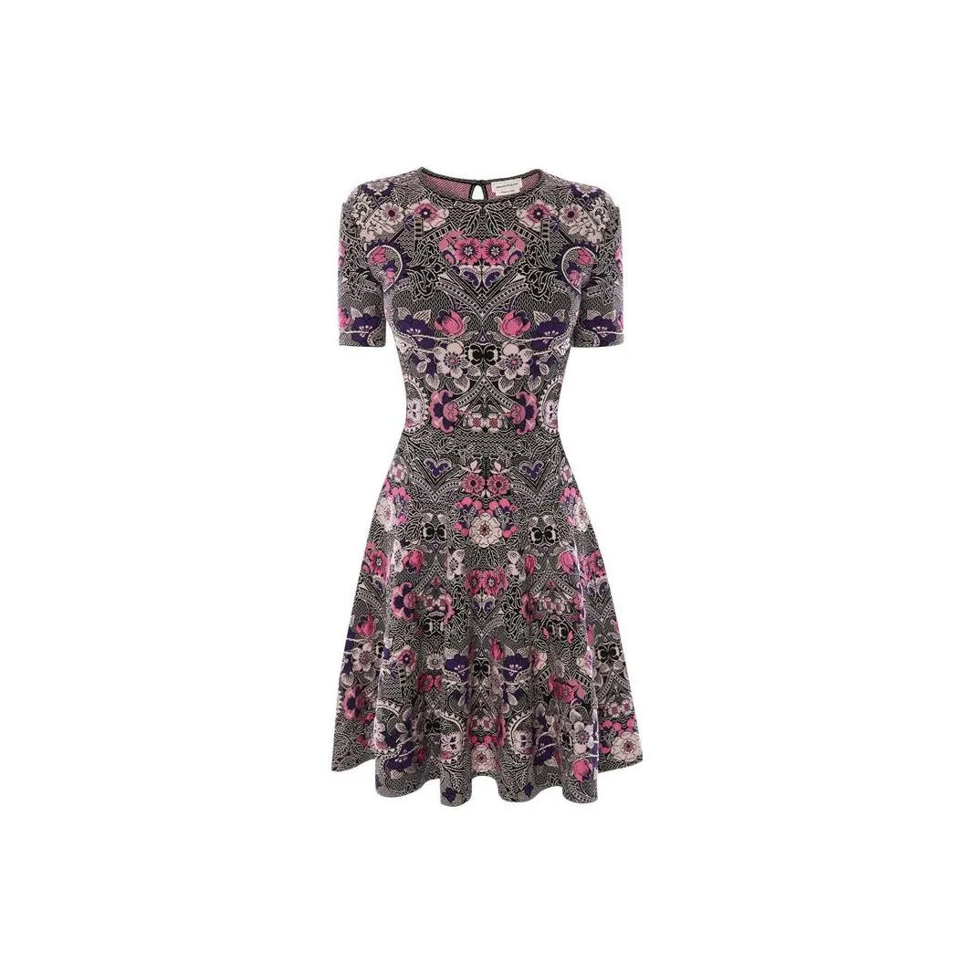 Alexander McQueen SS23 Short Sleeved Dress Women's Black