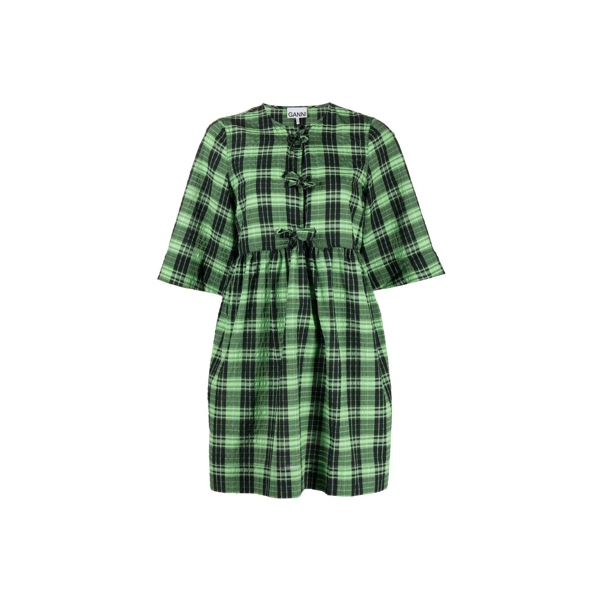 GANNI Short Sleeved Dresses Women's Green