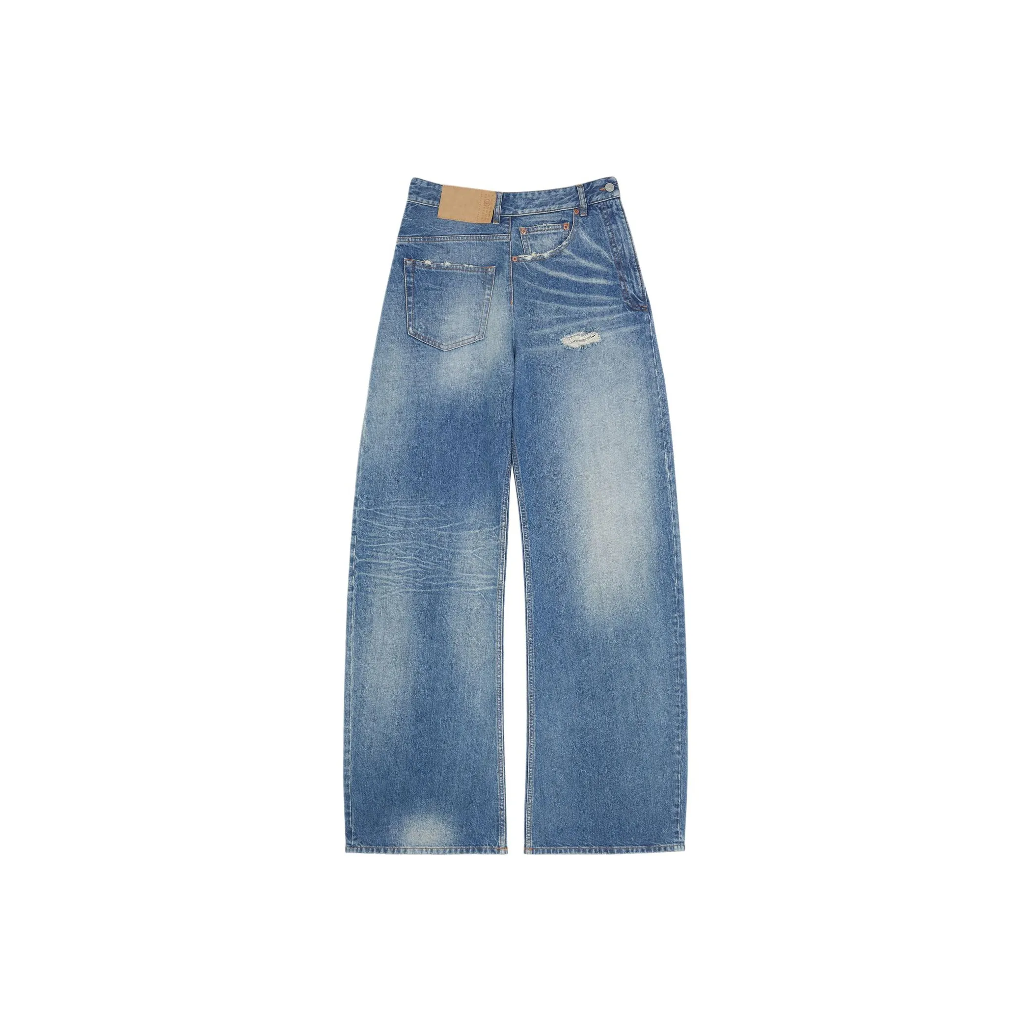 MM6 Maison Margiela Twist Distressed Wide Leg Jeans