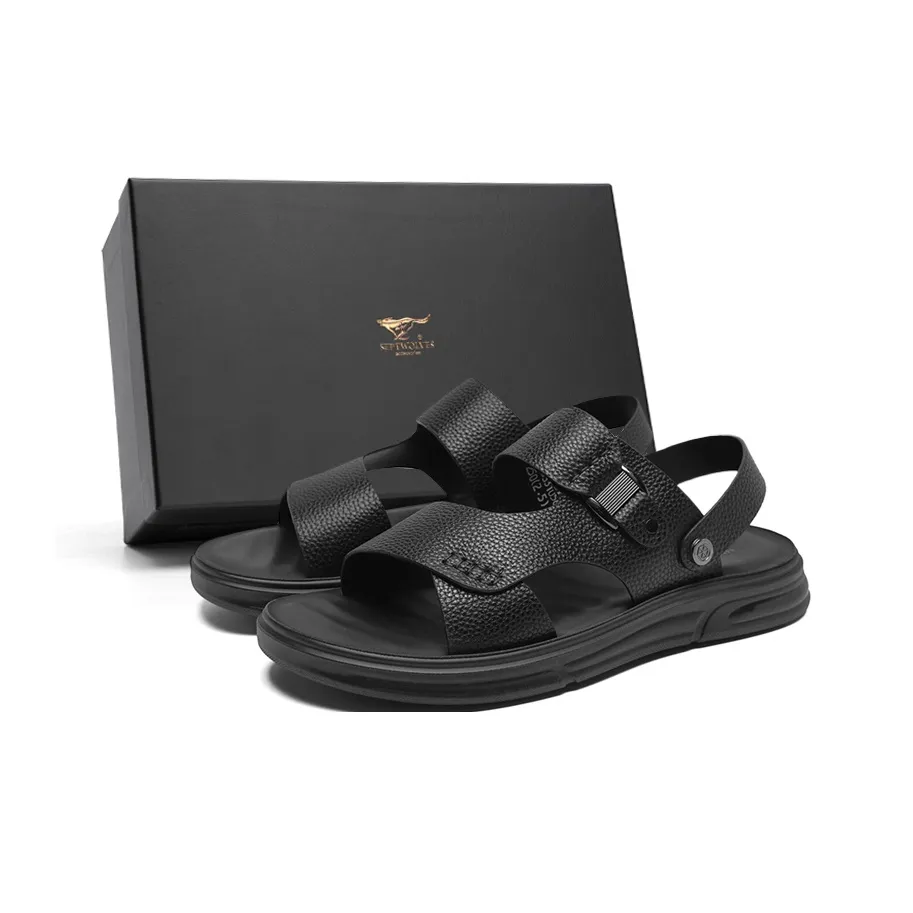 SEPTWOLVES Пляжные сандалии Мужские Черные