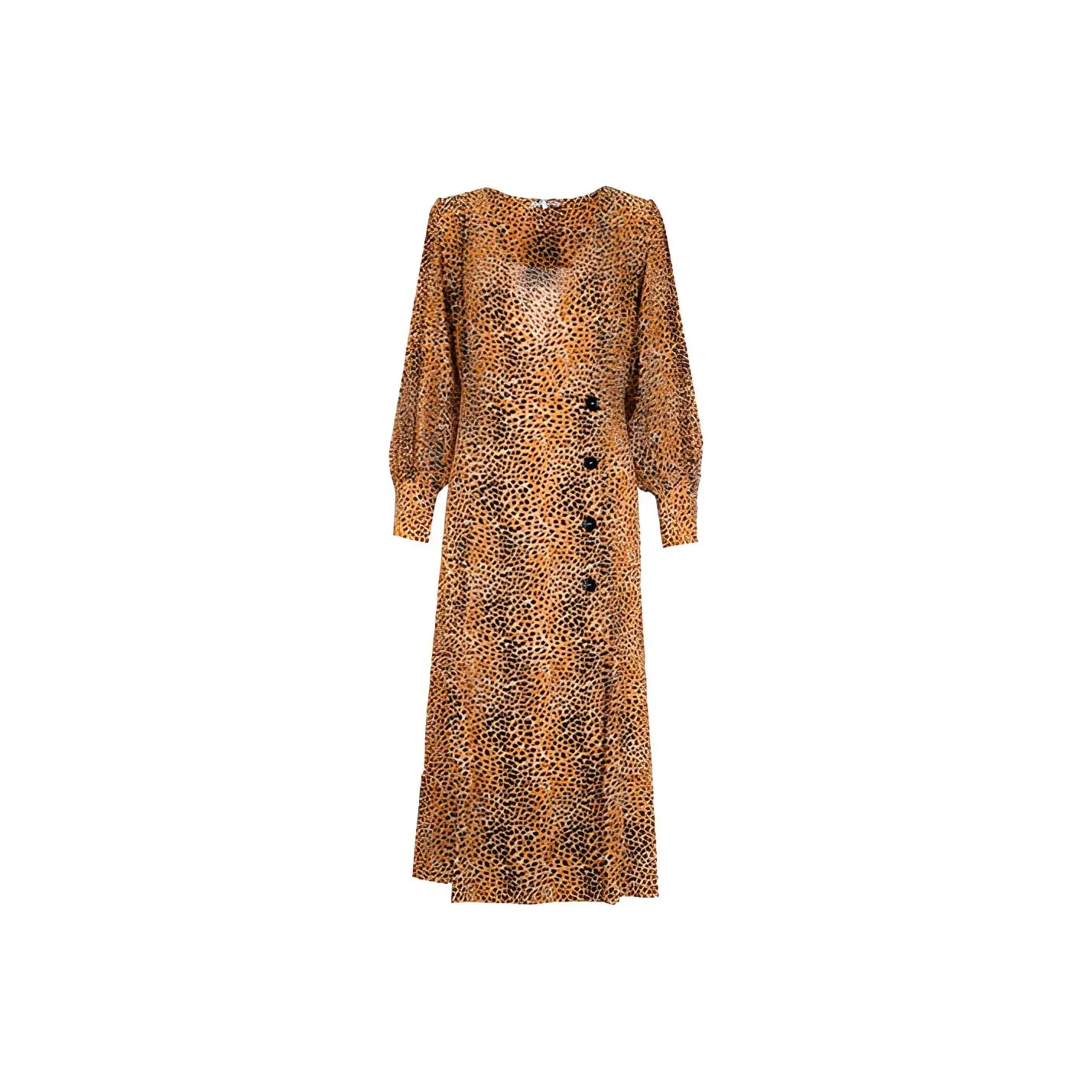 GANNI Long Sleeved button-through dresses Women's Yellow