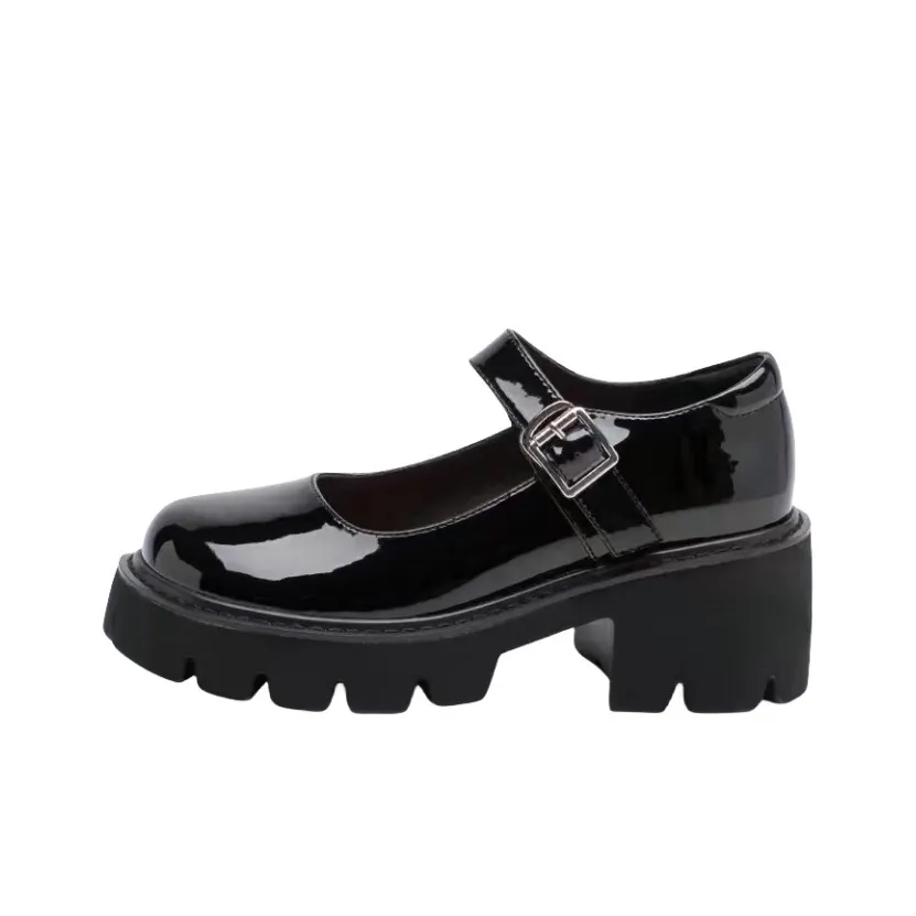 PARK DANCE Квадратный каблук Туфли Мэри Джейн Женские Черные