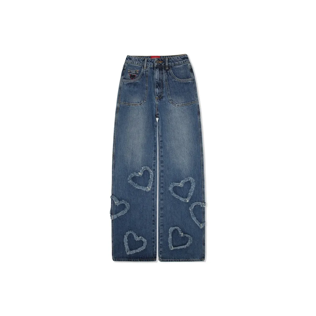 GUESS x YUEQI QI Джинсы Женские Blue
